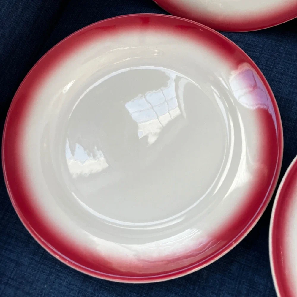 Homer Laughlin Best China Red Airbrush Rim 8.75